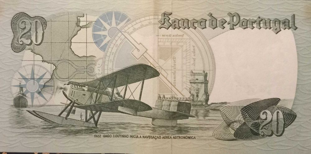 Nota de 20 Escudos de Gago Coutinho de 1978 - Portugal