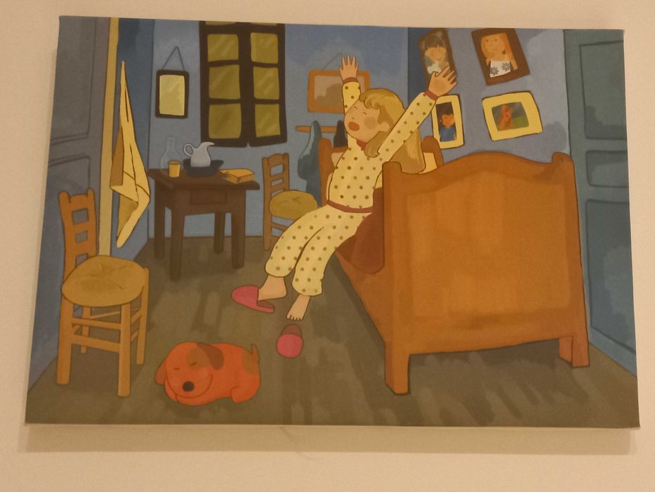 Pintura de Van Gogh "O quarto em Arles" (versão adaptada p crianças)