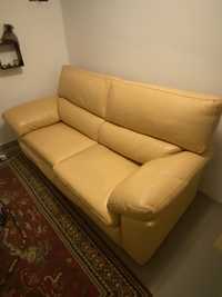 Sofas pele genuina de 3 lugares + 1 singular (novos)