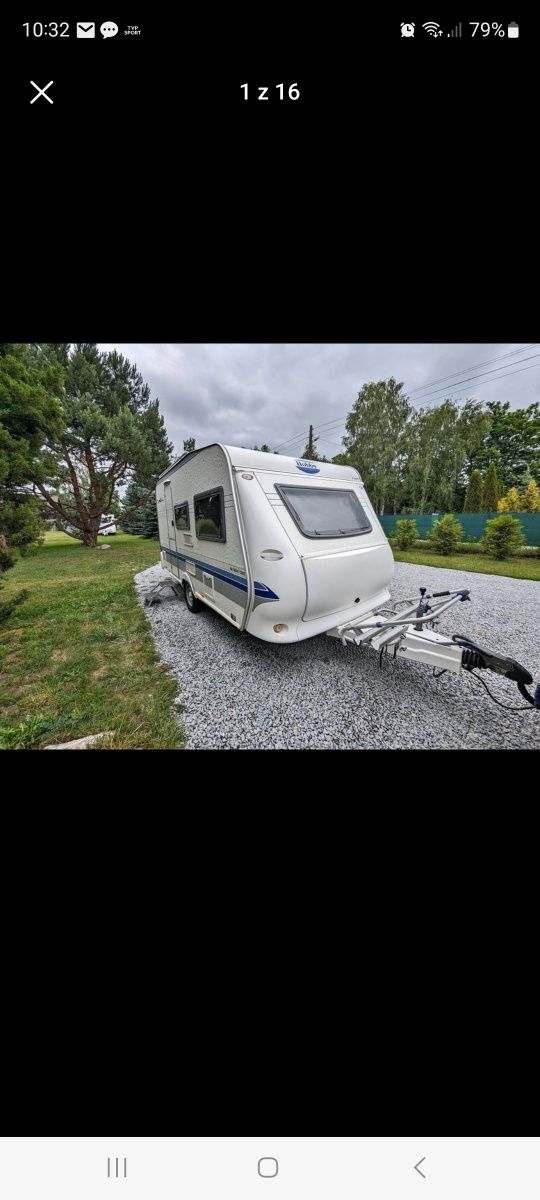 Przyczepa kempingowa hobby 400 z 2004r z pompowanym przedsionkiem
