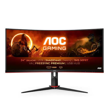 AOC CU34G2X/BK 34" UWQHD VA 144Hz 1ms Zakrzywiony Gamingowy
