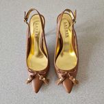 Sapatos abertos atrás camel da Ralfh Lauren
