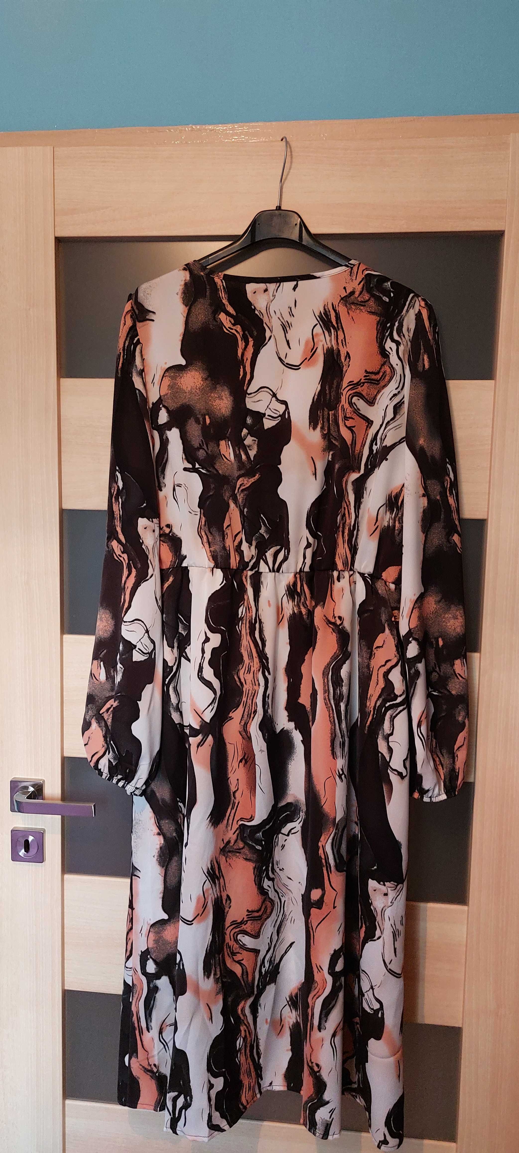 Nowa elegancka sukienka kopertowa rozm . XL.