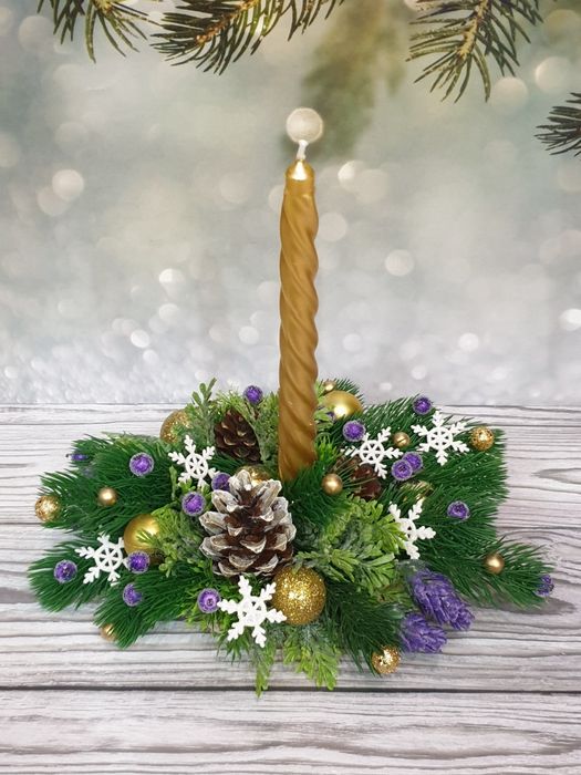 Новорічний декор. Вінки. Різдвяний віночок. Баночки на Водохреща