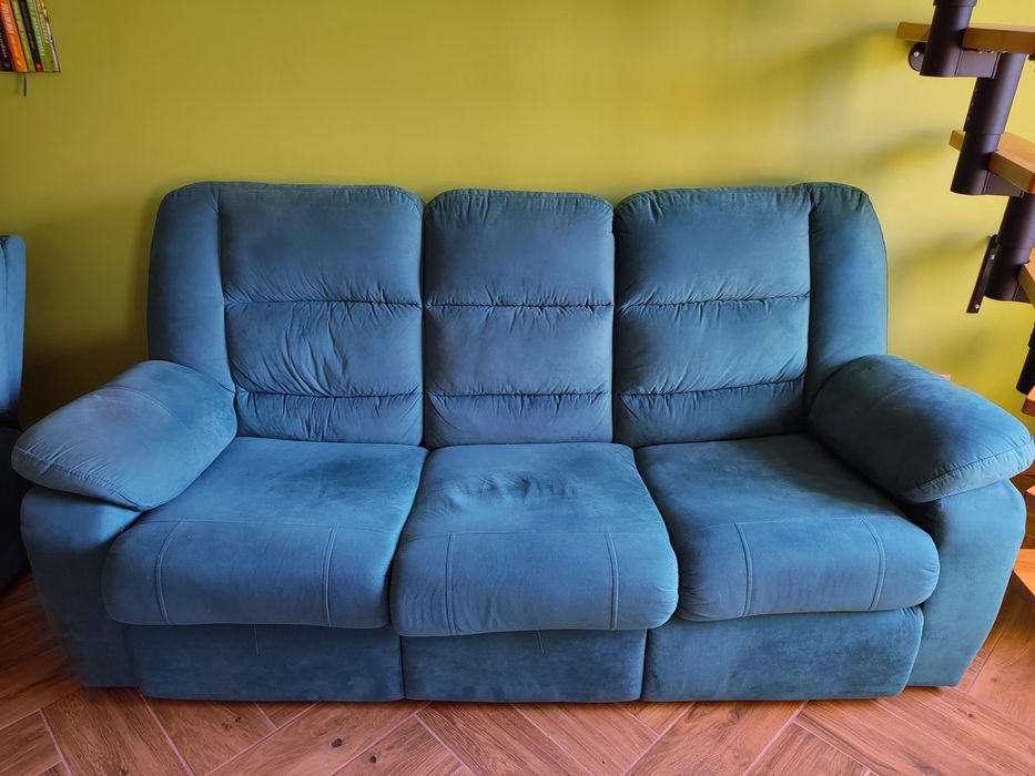 Kanapa + fotel bujany komfort sofa lozko funkcja spania rozkladany