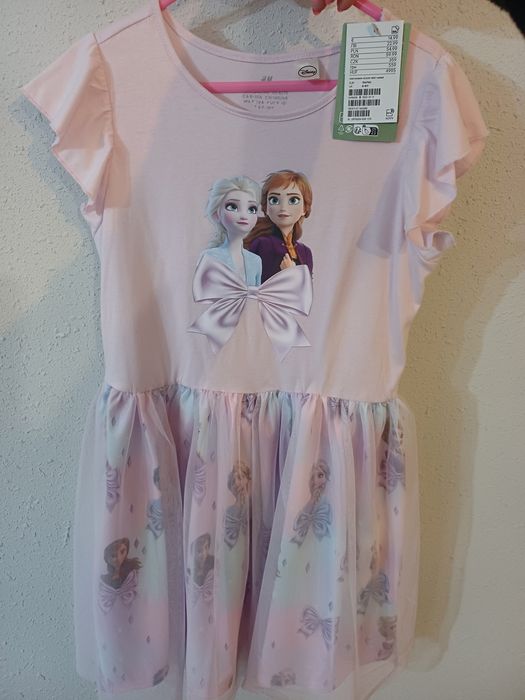 Sukienka H&M r.134/140 Kraina Lodu Elsa tiulowa