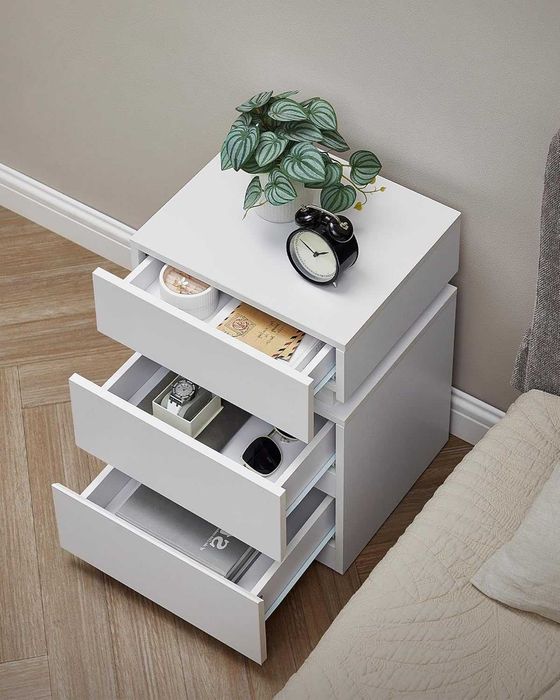 Szafka nocna z oświetleniem LED,biała