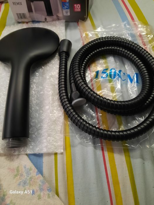 Bicha + chuveiro cor preto 1.50cm