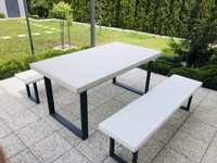 Stół ogrodowy betonowy loft - biały beton