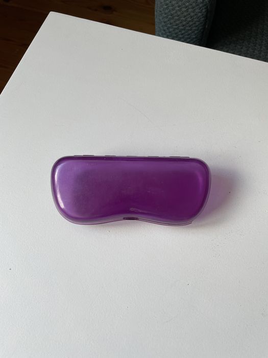 Vintage france etui futerał na okulary przeciwsłoneczne fioletowy