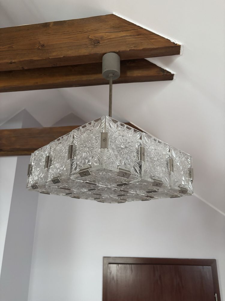 Żyrandol Kamenicky Šenov lata 60te XXw Czechosłowacki design