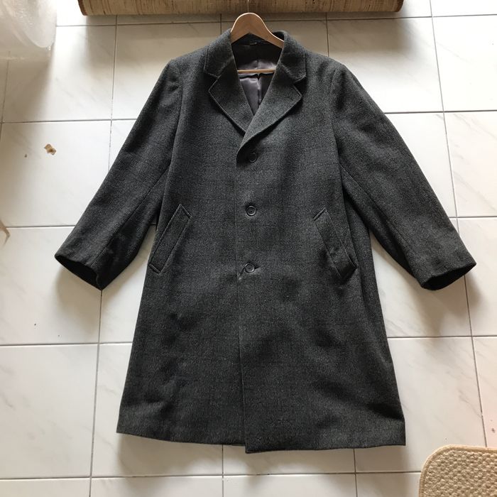 Męski ciemnoszary szary płaszcz francuski wełna Made In France 50 L