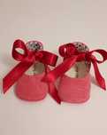 Sapatos de bebé menina, vermelhos e novos