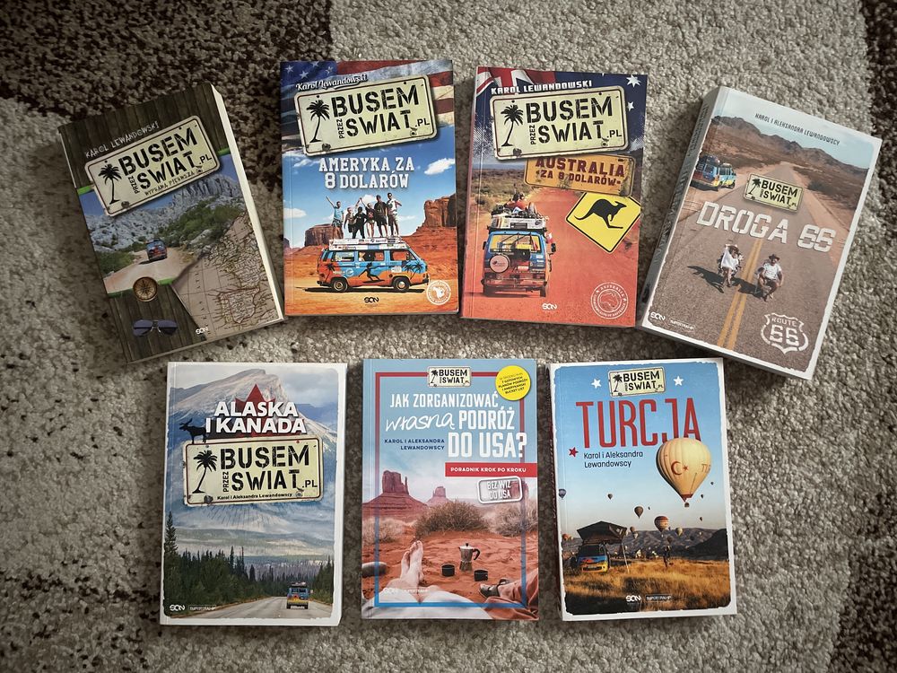 Busem przez świat 7 książek zestaw karol lewandowski