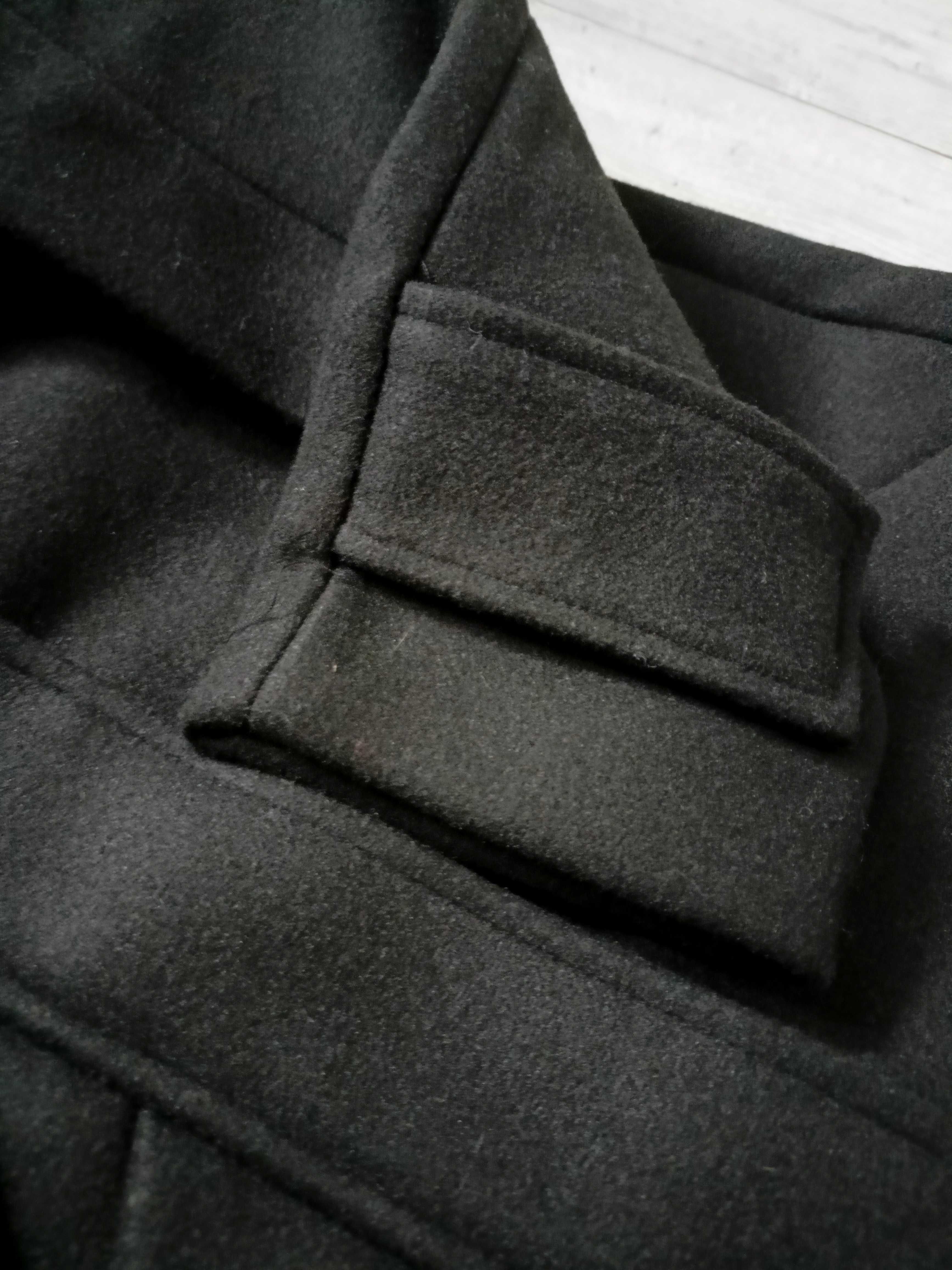 Czarny płaszcz z kapturem damski Cropp XS nowy