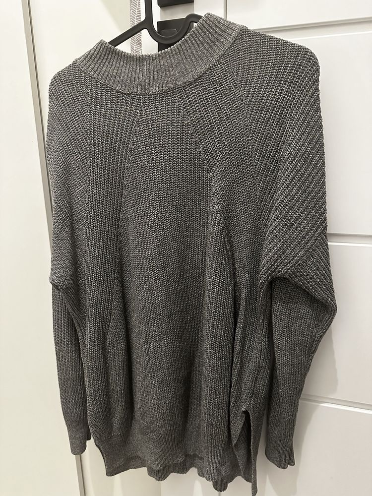 Sweter damski polgolf szary h&m wygodny casual