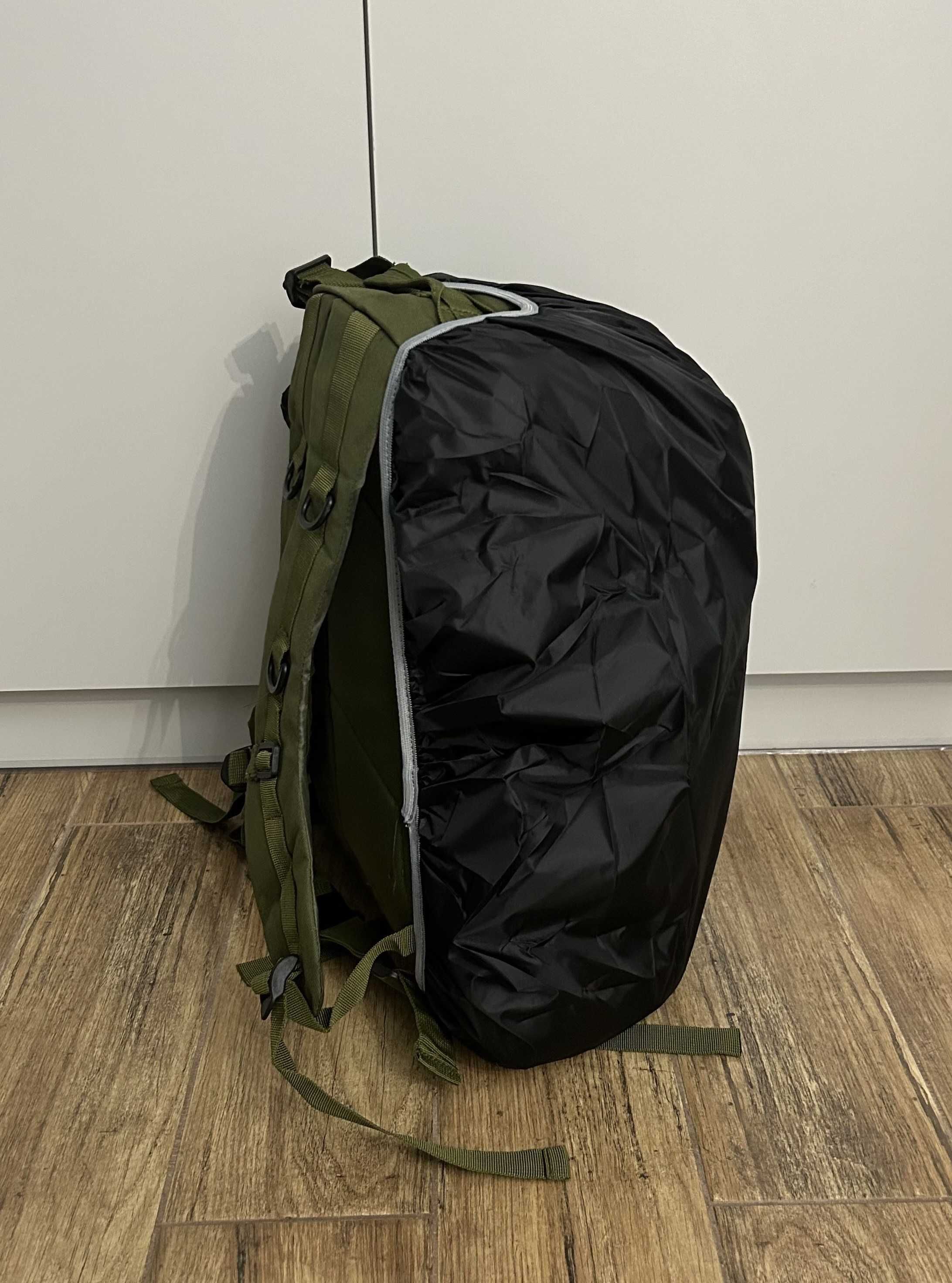 Plecak wojskowy zielony duży 40L + pokrowiec przeciwdeszczowy