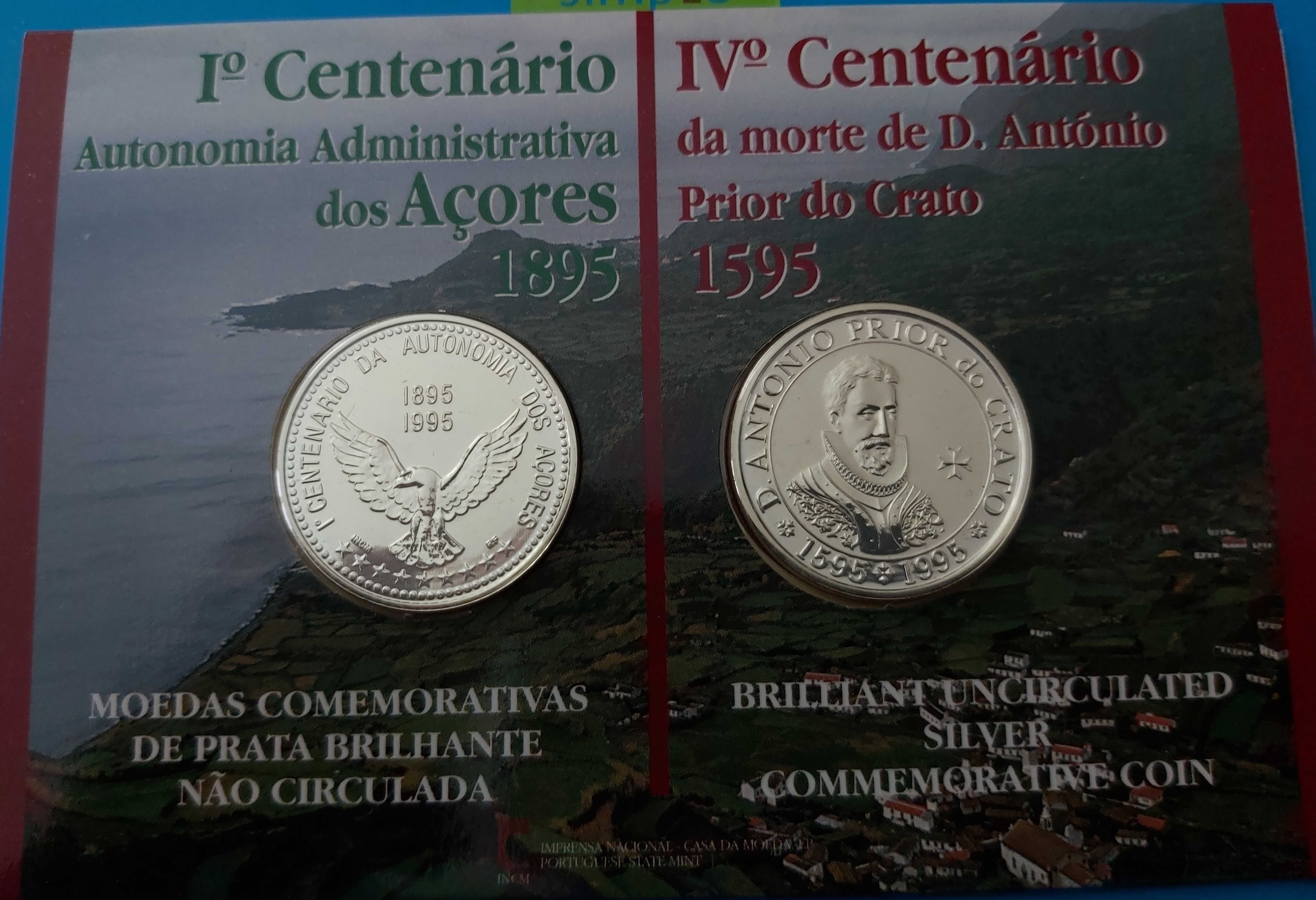 Carteira BNC com 2 moedas de 100$00 Prata