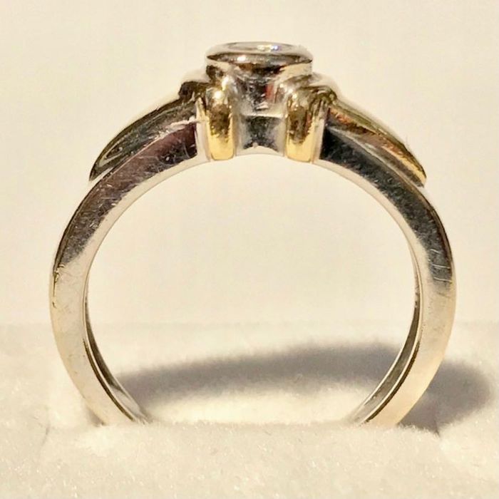 Złoty PIERŚCIONEK 18K cudowny BRYLANT 0,25ct r. 10