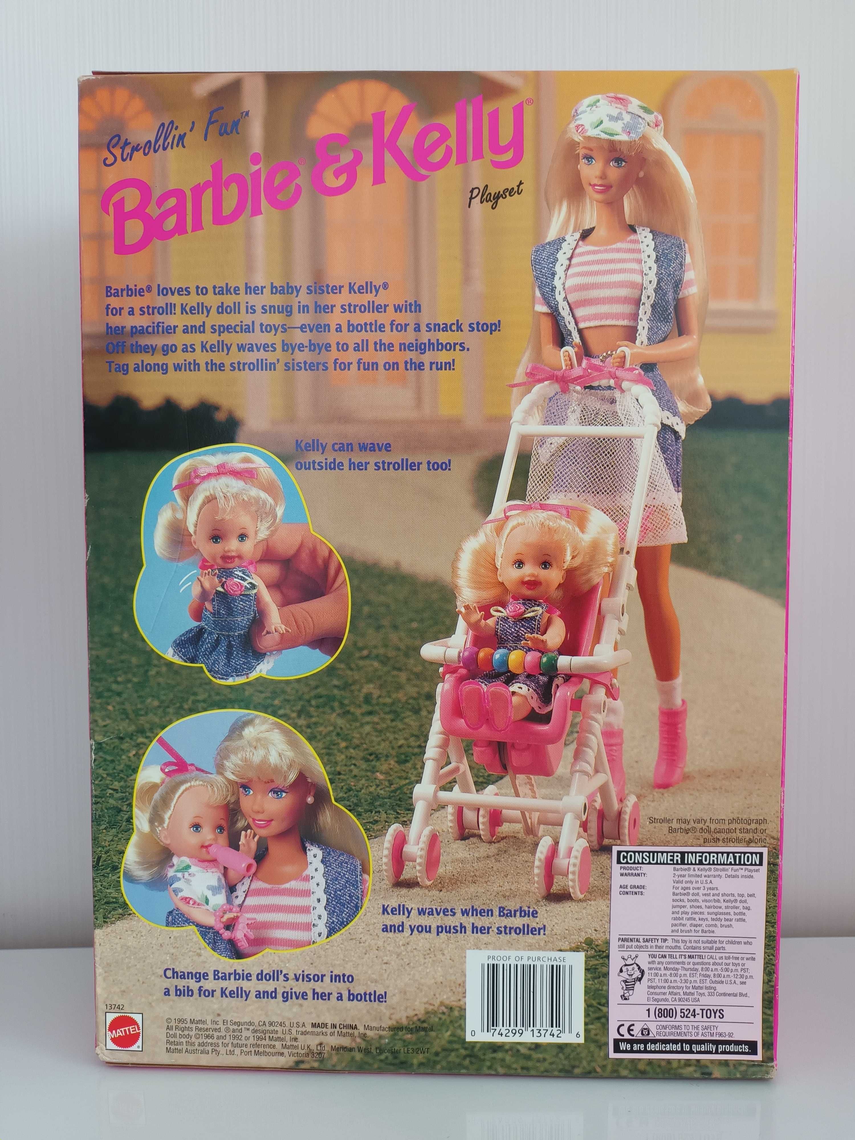 Рідкісний набір ляльок Барбі та Келлі 1995 Strollin' Fun Barbie Kelly