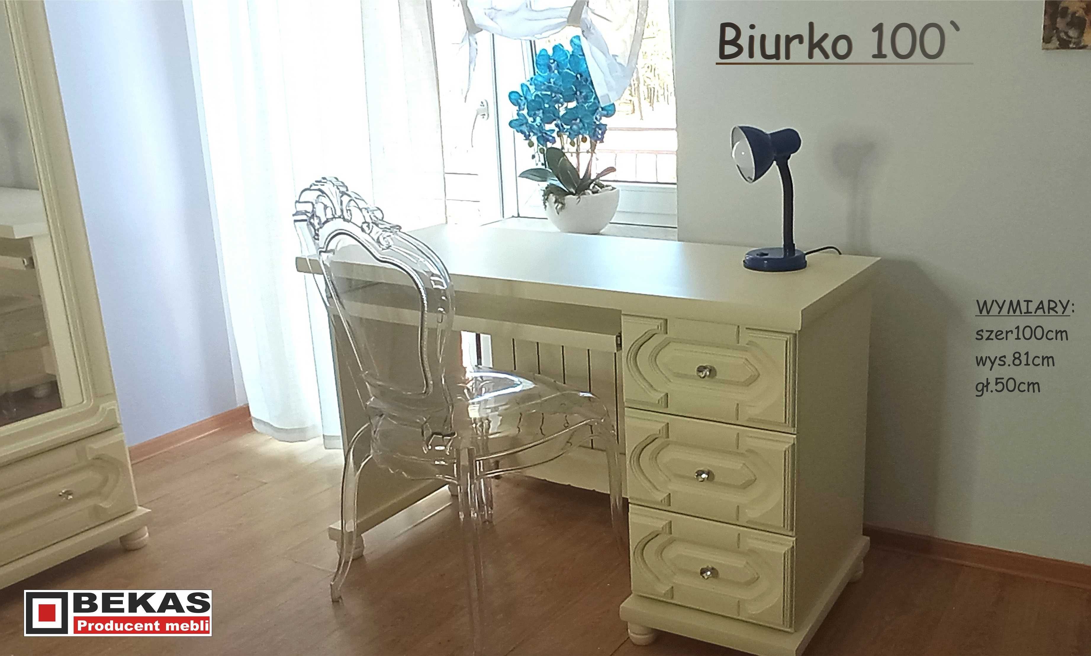 Biurko 100`  ECRU Białe Waniliowe BEKAS Producent Stylowych Mebli