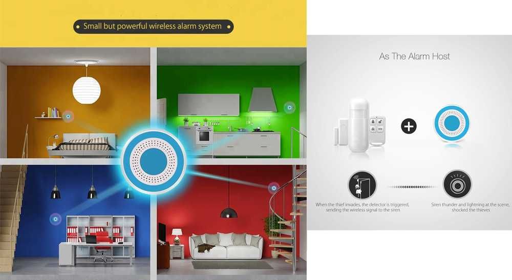 Alarme Casa/Loja sem Fios WiFi + 2 Sensores e 2 Comandos (NOVO)