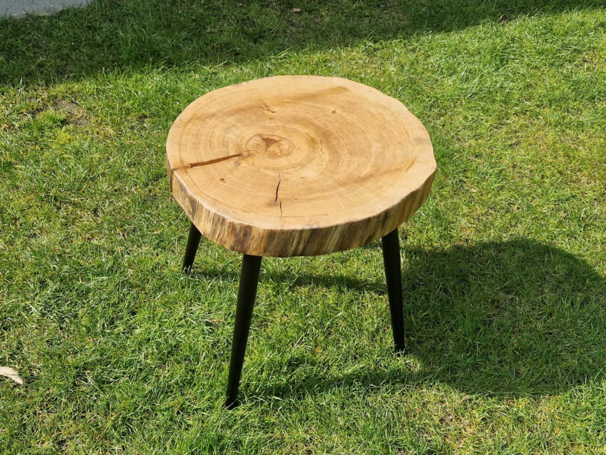 Stolik kawowy plaster drewna
