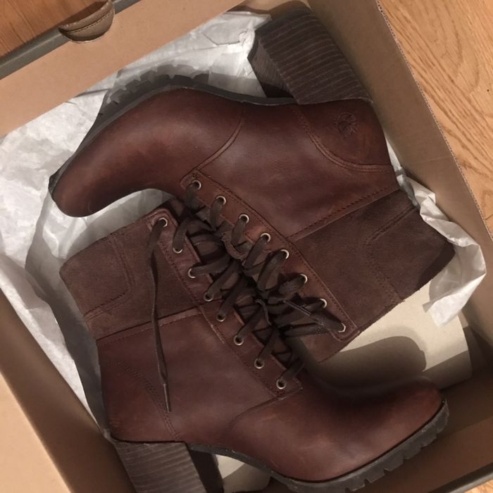 Botki Timberland SWAZEY brązowe ocieplane na obcasie 37 platforma