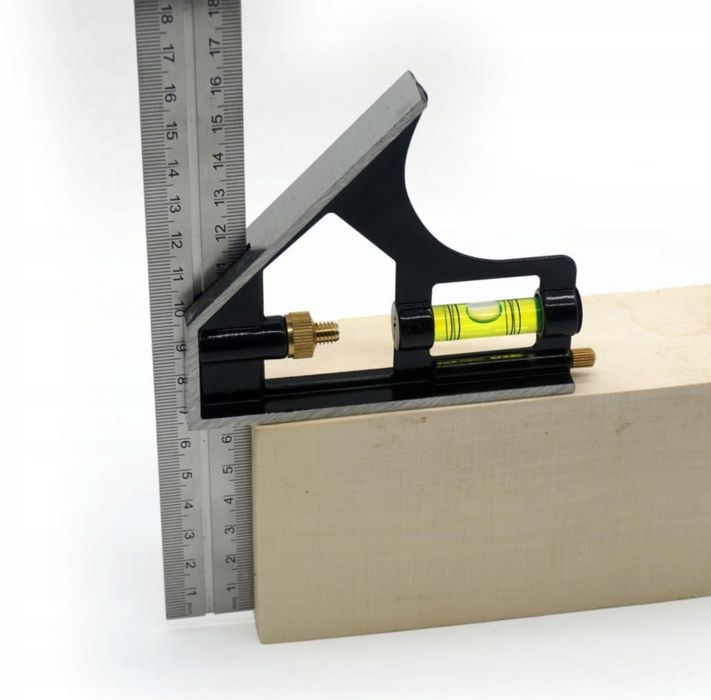 Profesjonalny Kątownik Stolarski z Poziomicą i Ołówkiem 300mm