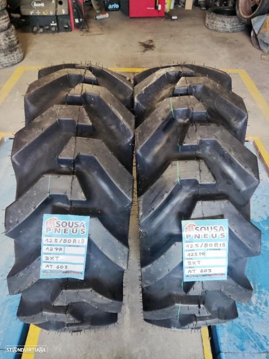 2 pneus novos 12.5/80r18 bkt rectroescavadora - oferta dos portes