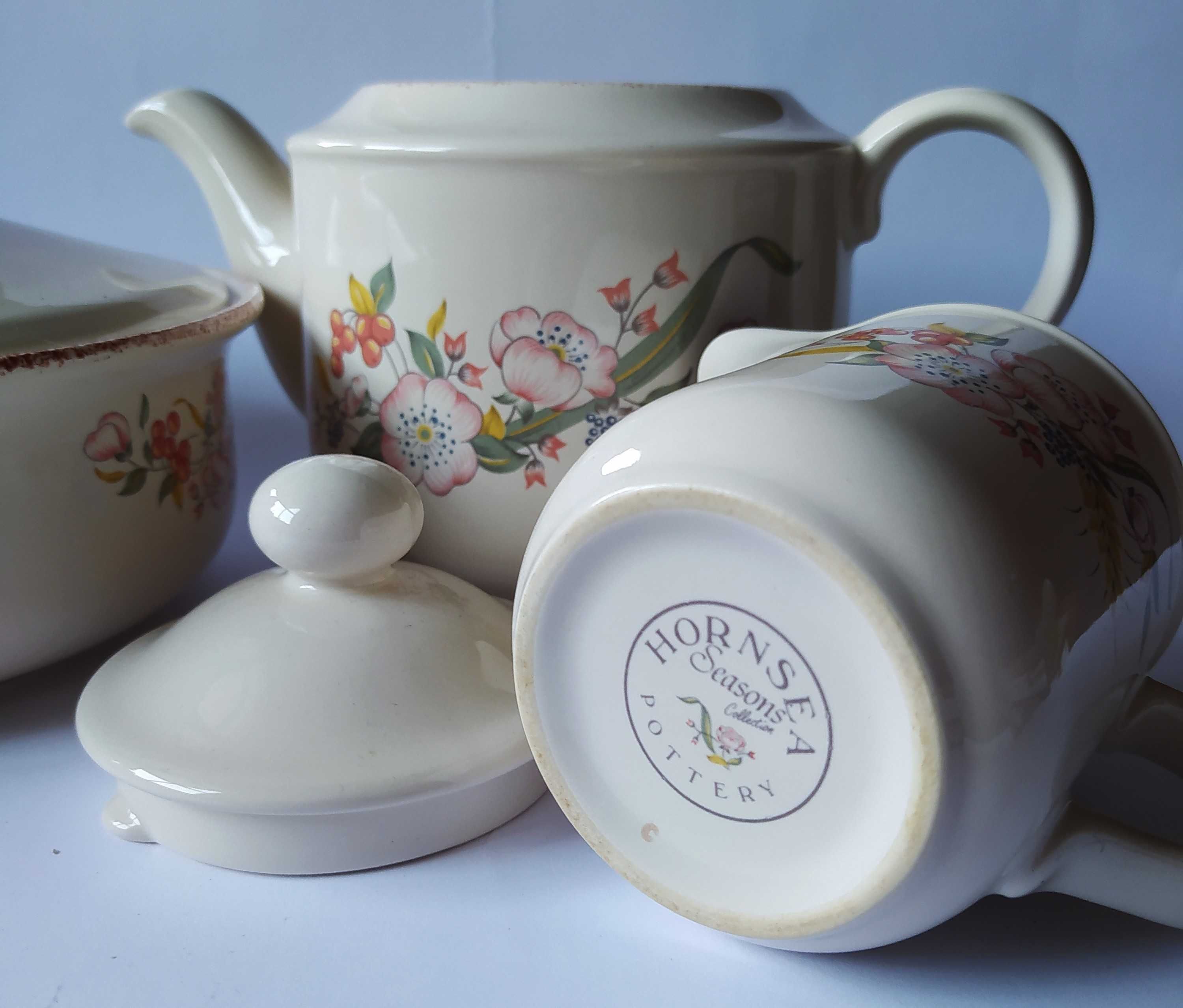 Zestaw Hornsea Season Collection Pottery Kremowo Kwiatowy Vintage