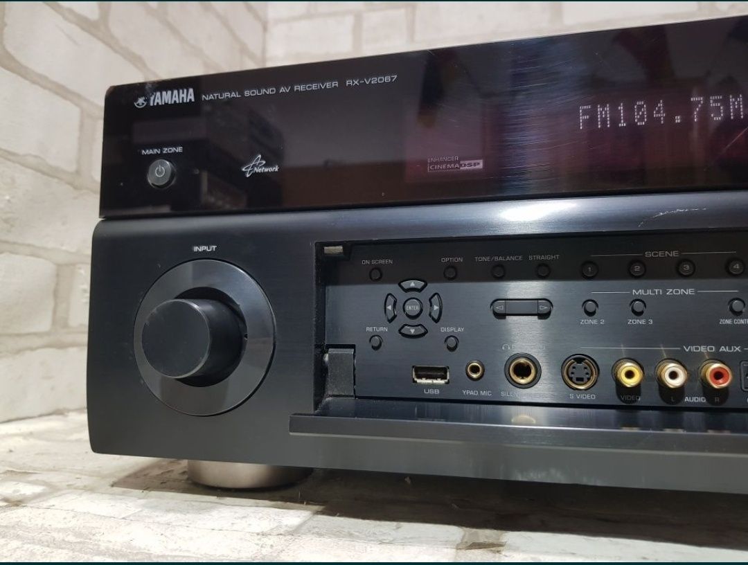 9.2 AV ресивер YAMAHA RX-V2067, 130 Вт на кан,HDMI, USB, LAN, б/у