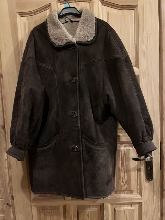 Kożuch damski brązowy