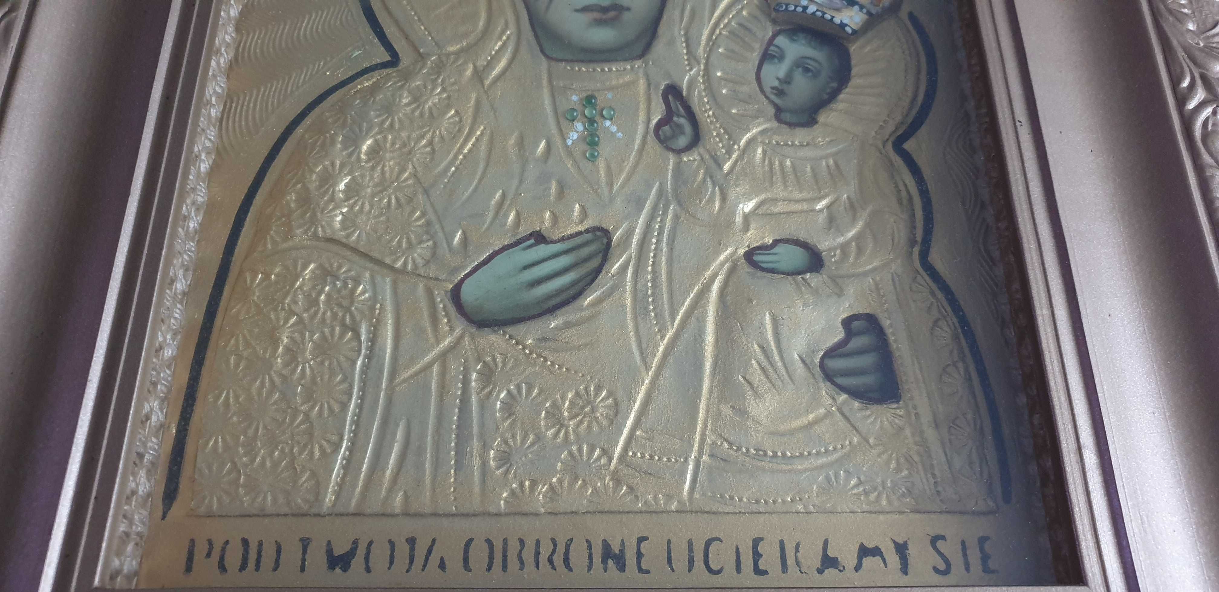 Starocie z Gdyni - Dewocjonalia - obraz Matki Boskiej złocony