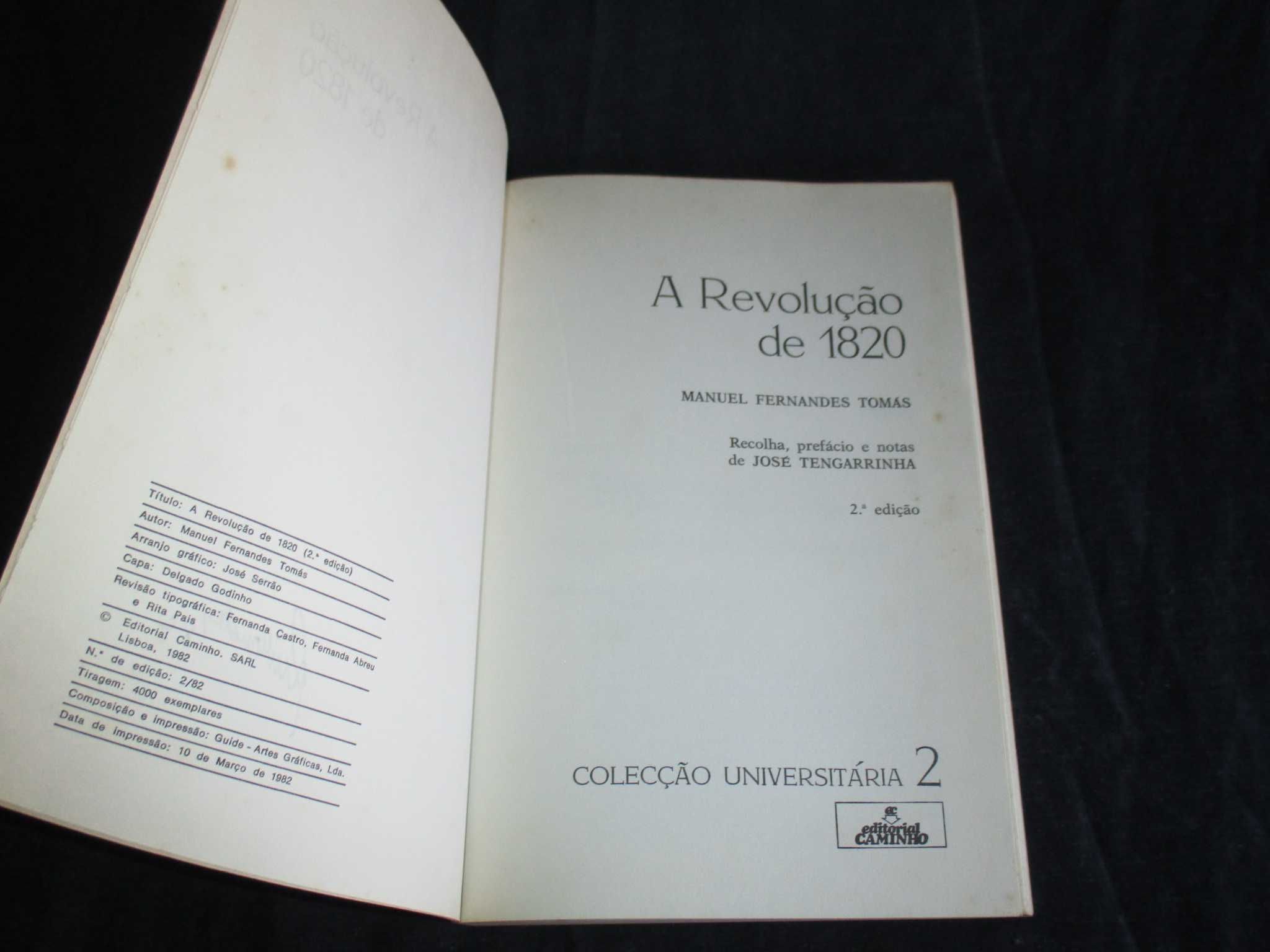 Livro A revolução de 1820 Manuel Fernandes Tomás 2ª edição