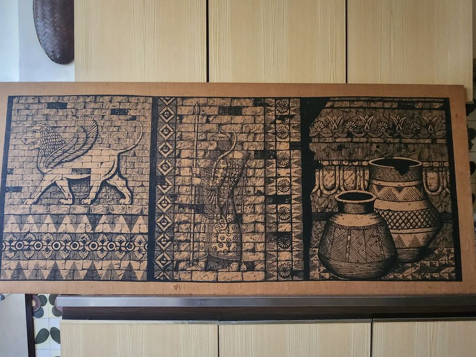 Quadro Persa gravado em sarapinheira