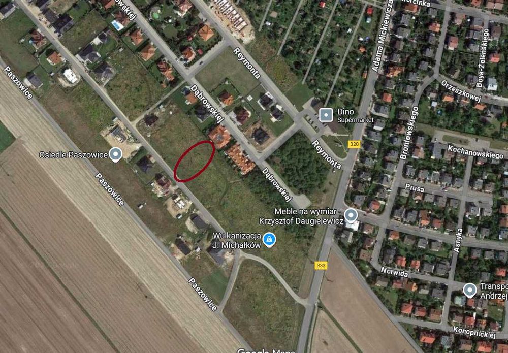 Działka budowlana 12ar, Osiedle Paszowice/Jawor