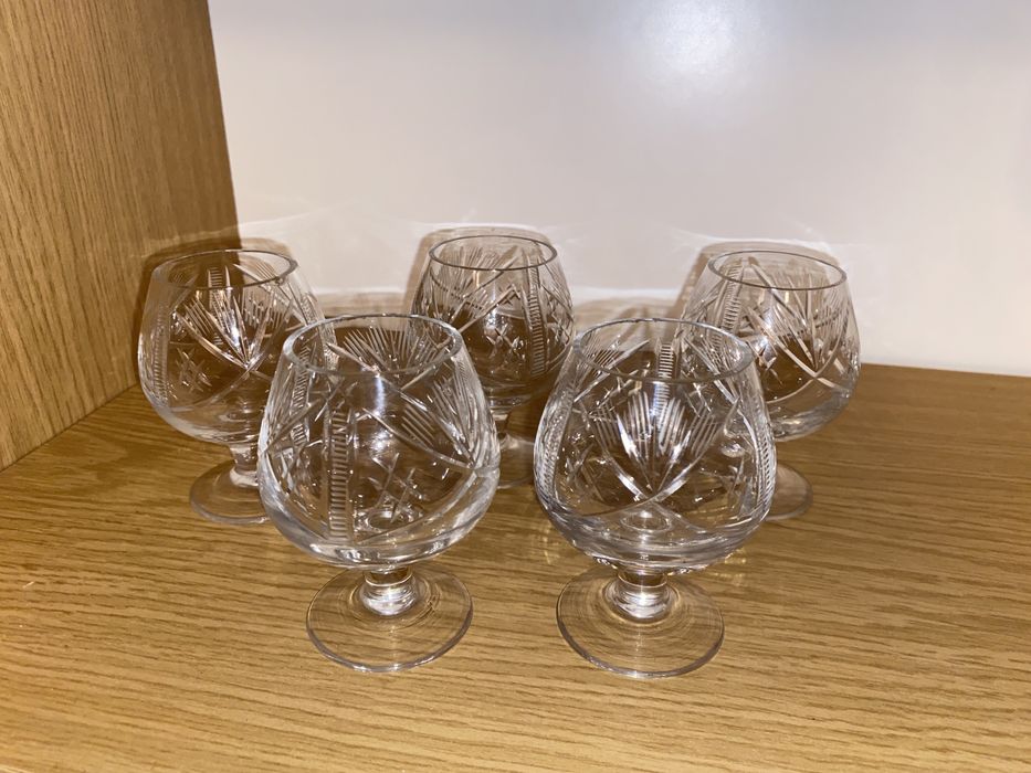 Kryształowe kieliszko do likieru wódki 5 sztuk