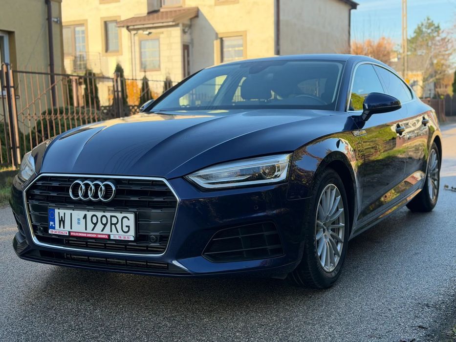 Audi A5 Sportback 1WŁ Salon PL FV23% CarPlay AndroidAuto Czujniki parkowania Keyless
