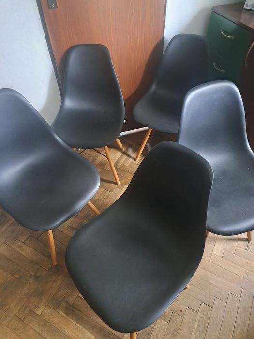 Krzesła 5 sztuk czarne