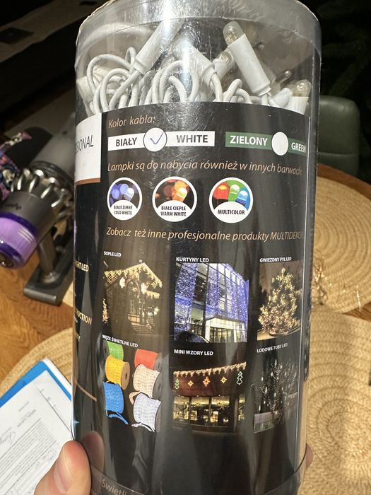 Lampki LED na choinkę 80 diod 12 m białe zimne