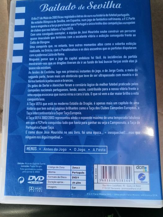 Cadernetas FCP e DVD taça Uefa 2003