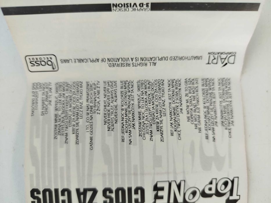 TOP ONE Cios za Ciosem Disco Polo kaseta