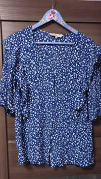 Блуза-рубашка синяя в мелкий цветочек F&F
