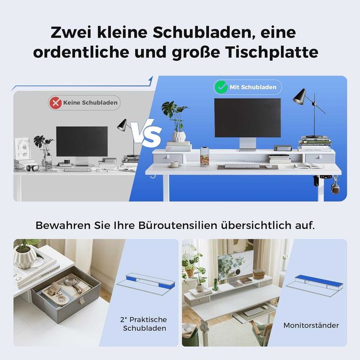 Nowe elektryczne biurko / regulowane / 140x60cm / AGILESTIC !R18!