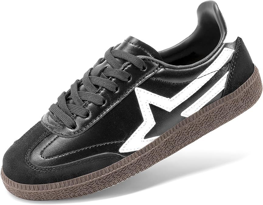 DREAM PAIRS Klasyczne Trampki Retro dla Dzieci - Czarny 36 EU