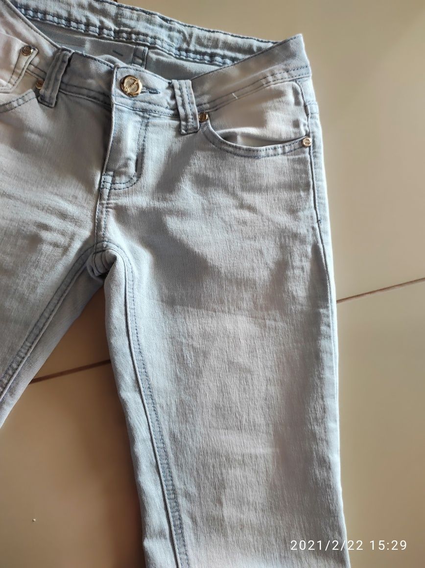 Spodnie jeans jasny proste nogawki rozmiar 28