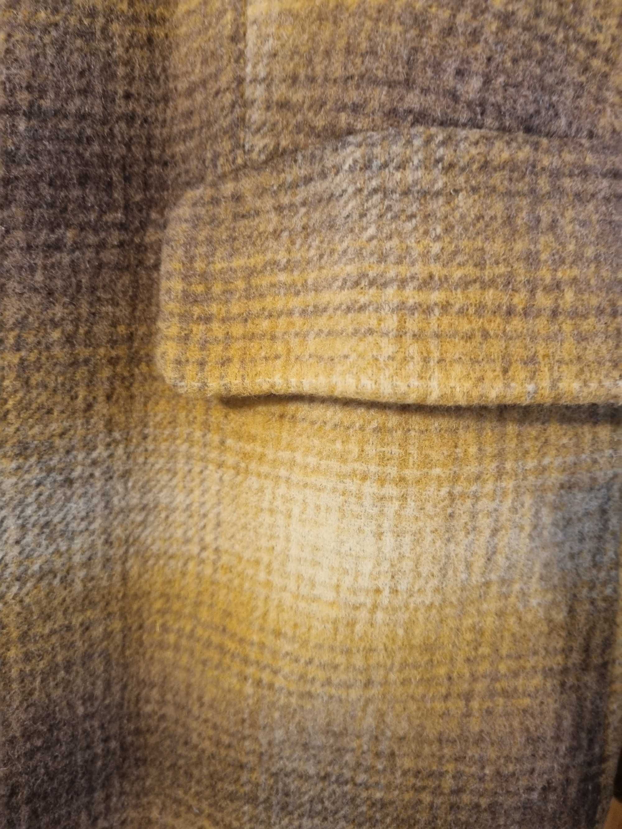 Casaco com mistura de lã, amarelo e castanho TOMMY HILFIGER