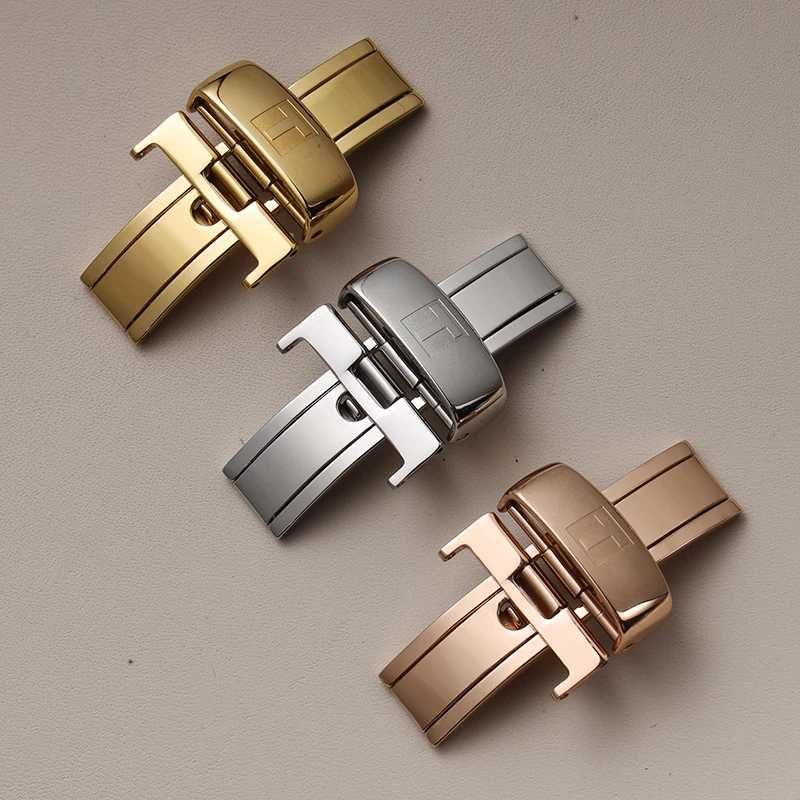 Klamra zapięcie motylkowe Tissot 18mm do paska zegarka srebrne złote