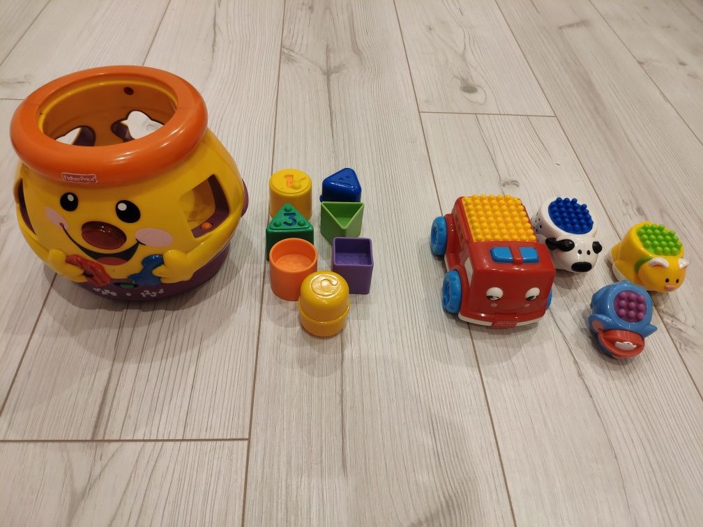 Zabawki klocki garnuszek sorter auto straż